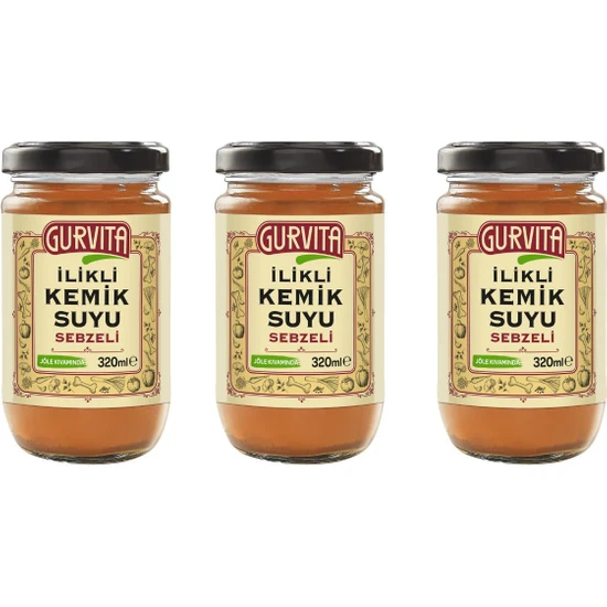 Gurvita Ilikli Kemik Suyu Sebzeli 320 ml 3'lü