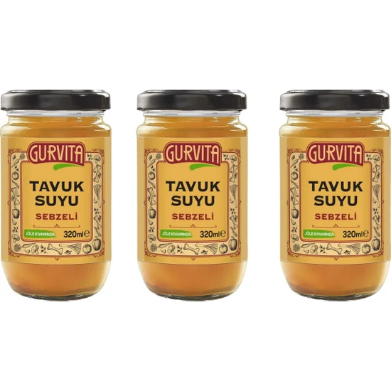 Gurvita Tavuk  Suyu Sebzeli 320 ml 3'lü