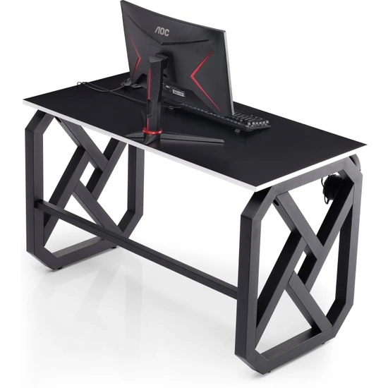 Stepgamer Full Metal Ayaklı Rgb Profesyonel E Spor Oyuncu Masası Gamer Masa Gaming Bilgisayar Masası Siyah
