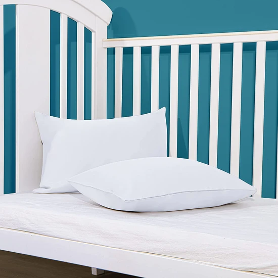 İz Concept 2li Set Beyaz Bebek Yastık Kılıfı %100 Pamuklu Kapaklı - Premium Quality Baby Pillow Cover