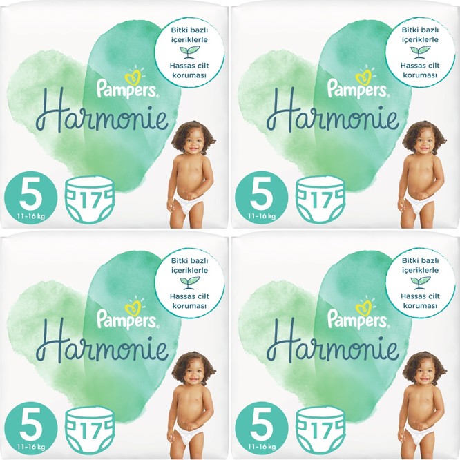 Prima Pampers Harmonie Bebek Bezi Beden:5 (11-16KG) Junior 68 Adet Süper Ekonomik Fırsat Pk