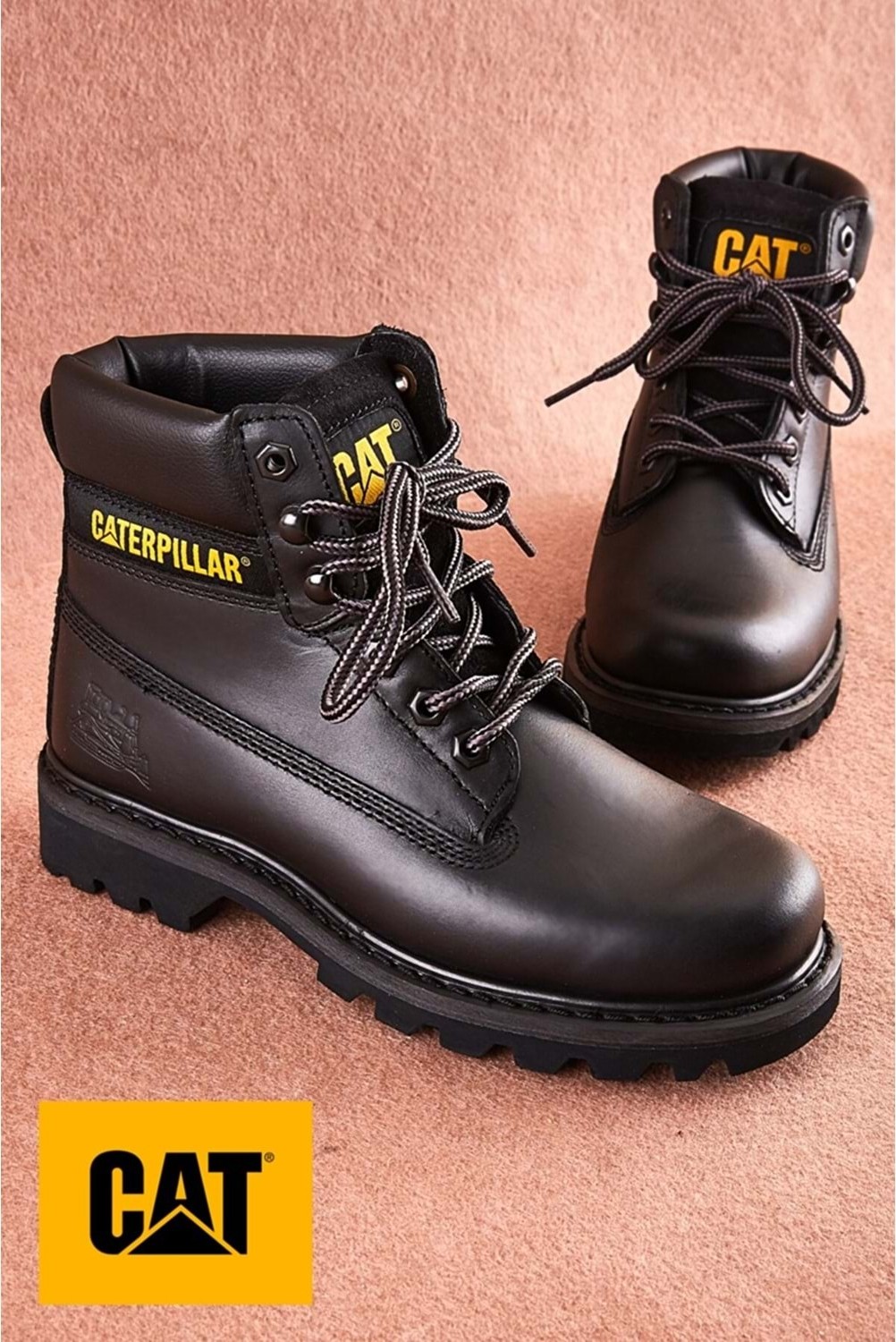 Cat Colorado Deri Caterpıllar Günlük Bot Kum Renkli Erkekler İçin Rahat Taban Özelliği