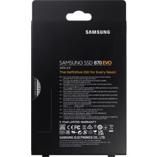Samsung 870 Evo 500GB 560MB-530MB/S Sata 2.5" SSD (MZ-77E500BW) (Ithalatçı Garantilidir)