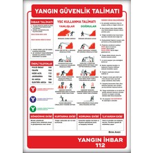 Printhome Uyarı ve Yönlendirme Levhaları " Yangın Güvenlik Talimatı" 25X35CM Dekota Levha