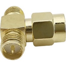 Sma T Adaptör Konnektör Çoklayıcı  (Sma 1 Dişi-Sma 2 Erkek)