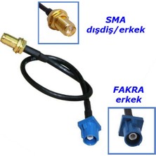 Sma To Fakra Bağlantı Kablosu (Sma Erkek-Dışdiş-Fakra Erkek) (RG174)