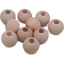 Simisso Ham Ahşap Boncuk 12 mm 10 Adet