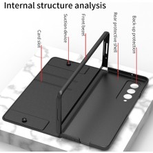 Qichengda Samsung Galaxy Z Fold 2 Zırh Pu Deri Tam Koruma Cep Telefonu Kılıfı (Yurt Dışından)