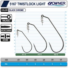 Owner 5167 Twistlock Light Black Chrome Iğne 2-0