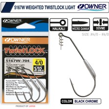 Owner 5167W Weighted Twistlock Light Black Chrome Iğne 5-0