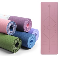 Zsunsky Shop Tpe Yoga Mat , Specification: 183 x 80 x 0.6cm Kiraz Çiçeği Pembe + Mavi