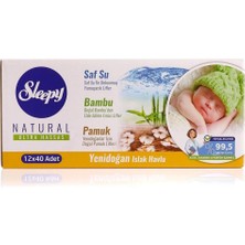 ASD Sleepy Natural Yenidoğan Islak Mendil 12X40 480 Yaprak