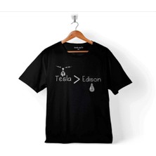 Nikola Tesla Büyüktür Edison Doğru Ac Dc Akım Çocuk Tişört