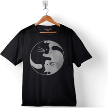 Kendim Seçtim Ying Yang Black Hıpster Cat Kara Kedi Çocuk T-Shirt