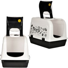 Sagoo Maxi Kapalı Kedi Tuvaleti Desenli Kedi Tuvalet Önü Paspası Model 4