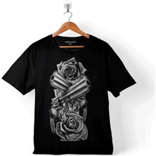 Kendim Seçtim Smith Wesson Revolver Gungs Tabanca Gül Beyaz Çocuk T-Shirt