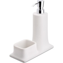 System Banyo Aksesuarları Tezgah Üstü Deterjanlık Ve Süngerlik Beyaz|Krom 216X102X195 mm