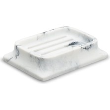 System Banyo Aksesuarları Tezgah Üstü Katı Sabunluk Mermer Deseni 28x91x127 mm