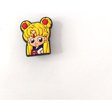 Sailor Moon Terlik Ayakkabı Süsü Silikon Kız Erkek Aksesuar 1 Adet Hediye