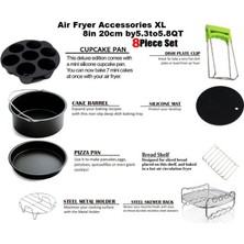 Mectime Yui / Xiaomi / Philips / Kumtel Uyumlu Air Fryer Için Aksesuar Seti - Siyah (Yurt Dışından)