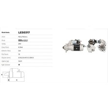 Lucas LES0317 Marş Motoru Delco Tipi 24V 8.3 Kw 12 Diş 39MT