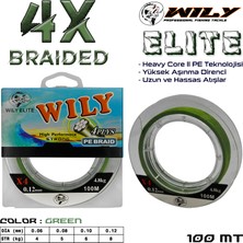 Wily Elite  4 Kat Ip Misina Yeşil 100 mt Paket