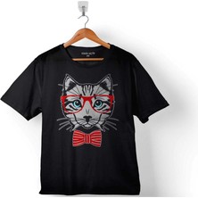 Kendim Seçtim Hıpster Cat Hipstır Kedi Wıth Glasses Gözlük 5 Çocuk T-Shirt