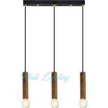 Modi Lightingi 3'lü Sıralı Siyah Eskitme Sarkıt Avize MOD-AV-4468-3YS
