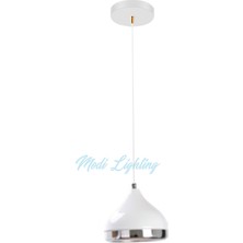 Modi Lighting Tekli Beyaz Krom Damla Sarkıt Avize MOD-AV-4481-1BK