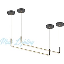 Modi Lighting Iki Şeritli Yuvarlak Siyah LED Sarkıt Avize MOD-AV-4486-2SY