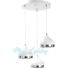 Modi Lighting Üçlü Beyaz Krom Damla Sarkıt Avize MOD-AV-4481-3BK