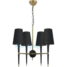Modi Lighting 4lü Konik Borulu Şapkalı Siyah Eskitme Avize MOD-AV-4403-4BSY