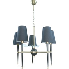 Modi Lighting 5li Konik Borulu Şapkalı Siyah Eskitme Avize MOD-AV-4403-5BSY