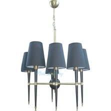 Modi Lighting 6lı Konik Borulu Huni Şapkalı Siyah Eskitme Avize MOD-AV-4403-6BSY