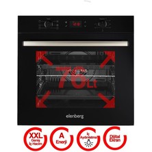 Elenberg 76 Lt Xxl Digital Siyah Ankastre Fırın 6 Program ELB-627