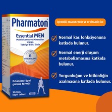 Pharmaton Essential Men 30 Tablet - Magnezyum, Vitamin B, Vitamin D, Multivitamin Ve Mineraller