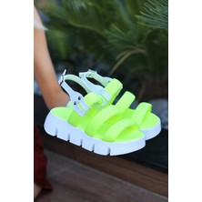 Benice Shoes Kadın Topuk Bağlamalı 3 Banlı Sandalet 103-108