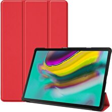 Kny Samsung Galaxy Tab A 10.5 Inç T590 Kılıf Standlı Kapaklı Arkası Şeffaf Sert Smart Case Turkuaz