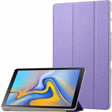 Kny Samsung Galaxy Tab A 10.5 Inç T590 Kılıf Standlı Kapaklı Arkası Şeffaf Sert Smart Case Pembe