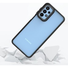 Kny Samsung Galaxy A23 Kılıf Silikon Kenarlı Arkası Şeffaf Flora Kapak