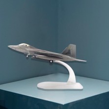 1: 100 F22 Fighter Uçak Modeli Diecast Düzlem Uçak Koleksiyonları Dekor Grey2 18.8X13.6X6.6CM