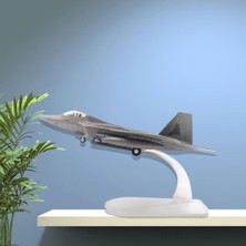 1: 100 F22 Fighter Uçak Modeli Diecast Düzlem Uçak Koleksiyonları Dekor Grey2 18.8X13.6X6.6CM