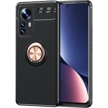 Kny Xiaomi 12 Pro Kılıf Yüzüklü Manyetik Ravel Silikon
