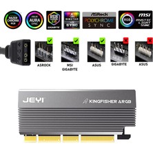 JEYI KINGFISHER ARGB M.2 NVMe (M-Key) to PCIe 4.0 X4 X8 X16 Dönüştürücü Çevirici Adaptör Kart