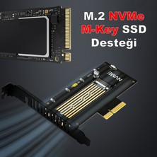 JEYI SK-5 M.2 NVMe (M-Key) to PCIe 3.0 X4 RGB Led Işıklı Çevirici Dönüştürücü Adaptör Kart