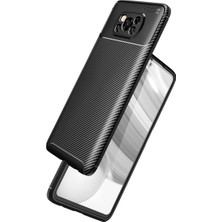 Kny Xiaomi Pocophone X3 Nfc Kılıf Karbon Desenli Lux Negro Silikon