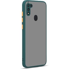 Kny Samsung Galaxy M11 Kılıf Renkli Kenarlı Kamera Korumalı Buzlu Hux Kapak