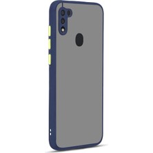 Kny Samsung Galaxy M11 Kılıf Renkli Kenarlı Kamera Korumalı Buzlu Hux Kapak