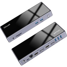 Qgeem QG-D6902 All In One Çoğaltıcı Type-C Hub Docking Station 4k-5k Displayport HDMI Destekli