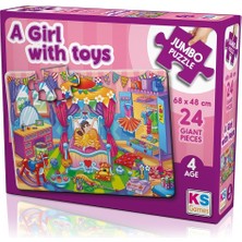 KS Jp 31010 Ks, A Girl With Toys Jumbo Puzzle 24 Parça
